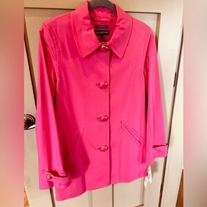 Jones New York Signature Pink Trench Swing Coat Medium NWT